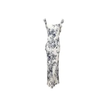 PAZZO Slip Dress Women's Ink Blue And White