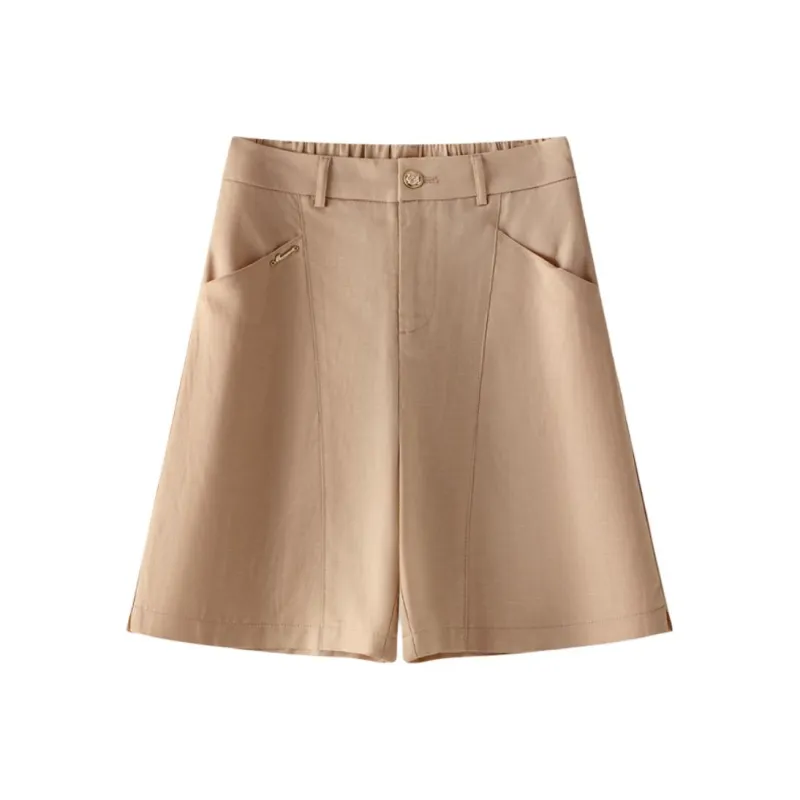 YIRANCHUN Casual Shorts Women's Khaki-0