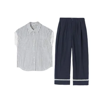 XIANGYING Casual Suit Women's Navy Blue