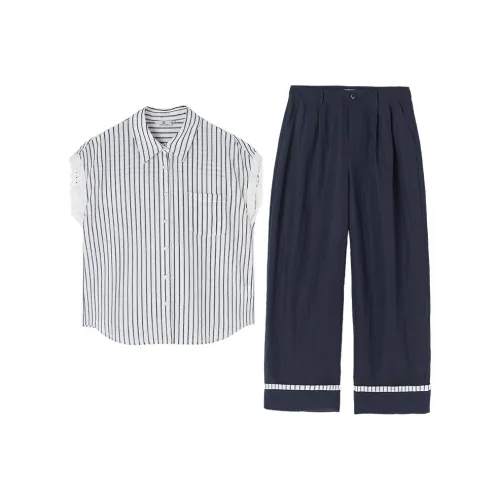 XIANGYING Casual Suit Women's Navy Blue