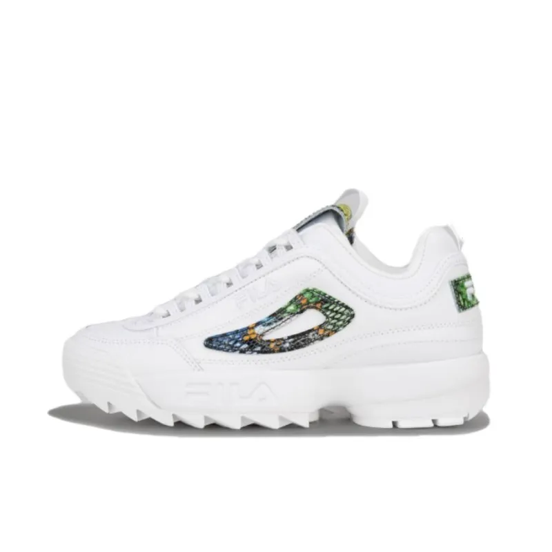 FILA Disruptor 2 Anti Slip Wear Resistant Low Top Casual Shoes Women's White-0