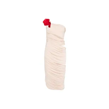 Magda Butrym Draped Floral appliqué Midi Dress