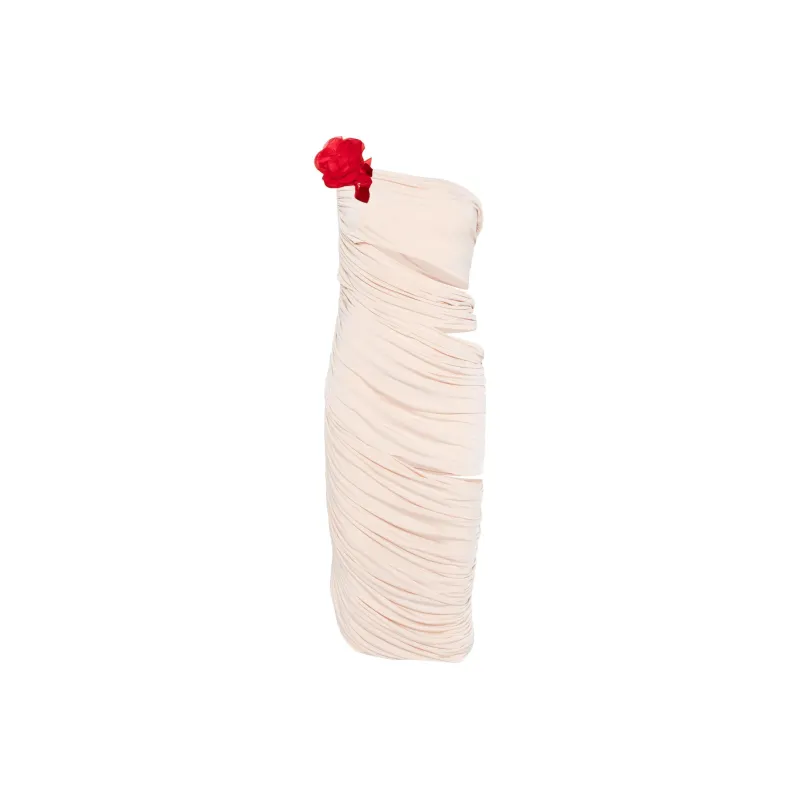 Magda Butrym Draped Floral appliqué Midi Dress-0