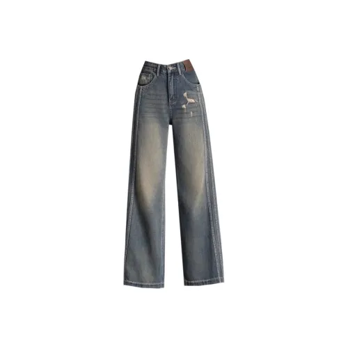 You Cow Me Pants Jeans Women's Nostalgic Blue