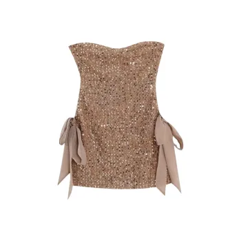 CZMO Sleeveless Dresses Women's Sequins Champagne