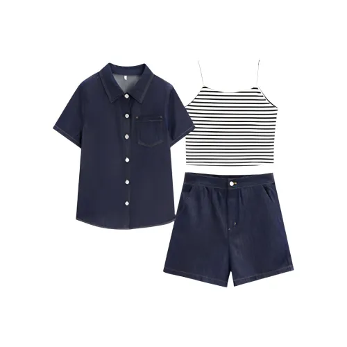 Love To Serve Casual Suit Women's Denim Dark Blue