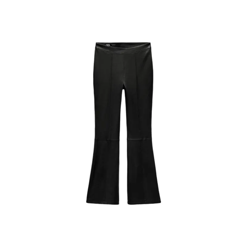 ZARA SKI Skiing Series Leather Pants Women's Black-0