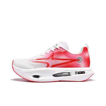 LEBUZHE Running Shoes Unisex Low Top White red
