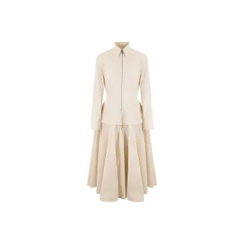 Bottega Veneta Long Sleeved Dresses Women's White