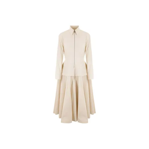 Bottega Veneta Long-Sleeved Dresses Women's White