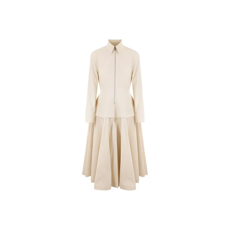Bottega Veneta Long Sleeved Dresses Women's White-0