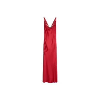 VERSACE Metal Mesh Slip Satin Gown