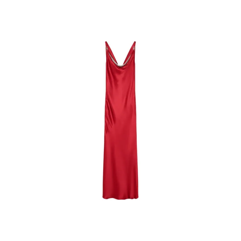 VERSACE Metal Mesh Slip Satin Gown-0