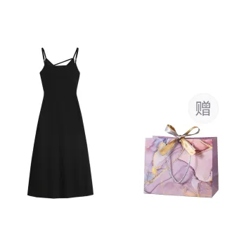 ONNFB Slip Dress Women's Black Gift Box Set