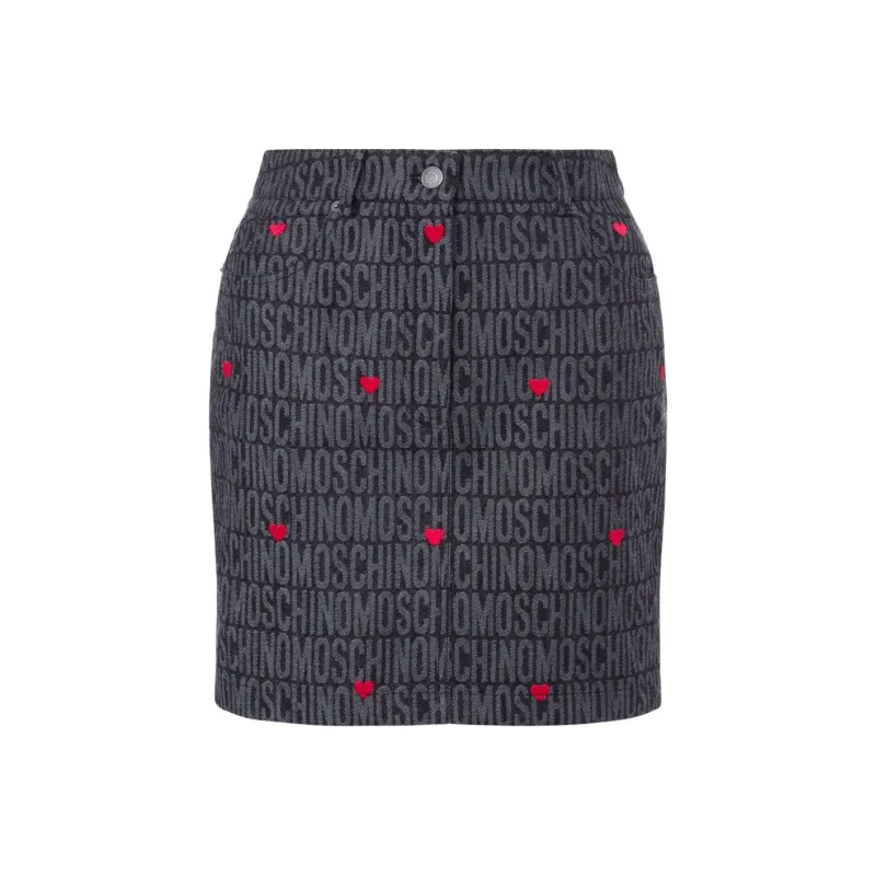 MOSCHINO Logo jacquard Pencil Miniskirt-0
