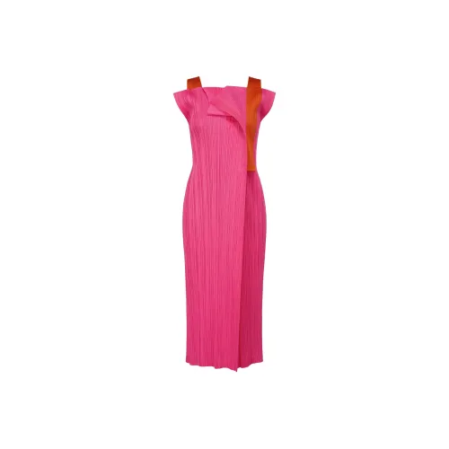 PLEATS PLEASE ISSEY MIYAKE SS24 Sleeveless Dress Women's Bright Pink