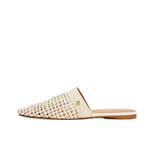 Tommy Hilfiger TH Monogram Slip Resistant Closed Toe Slippers Women's Beige
