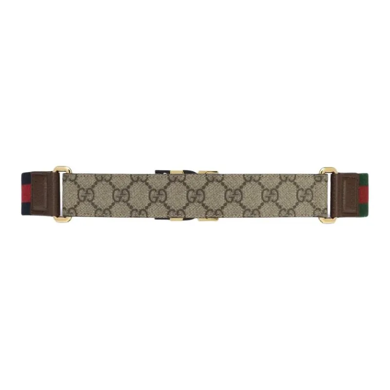 GUCCI Leather Belt Men's Multicolor Width 3.5cm-1