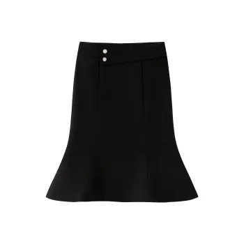 H YXIANG Casual Long Skirts Women's Black