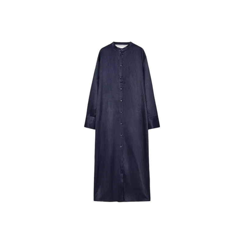 ZARA ZW Series Long Sleeved Dresses Women's Indigo-0