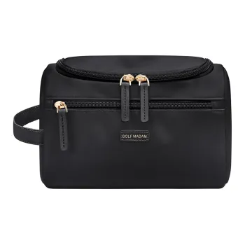 GOLF Water Repellent Fabric Makeup Bag Women's Elegant Black/Oat