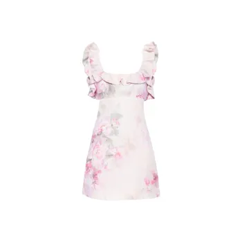 Zimmermann Crush Frill Floral Printed Mini Dress