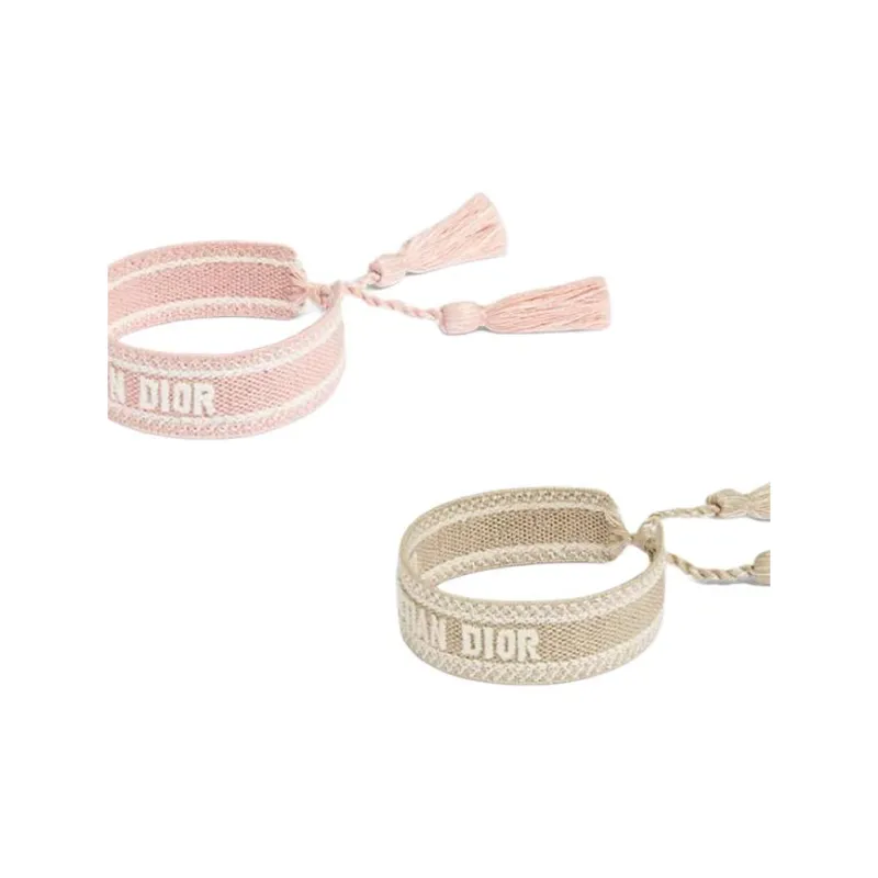DIOR Cotton Fabric Bracelets Unisex Multicolor-2