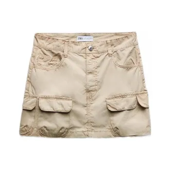ZARA Cargo Short Skirts Women's Light Camel