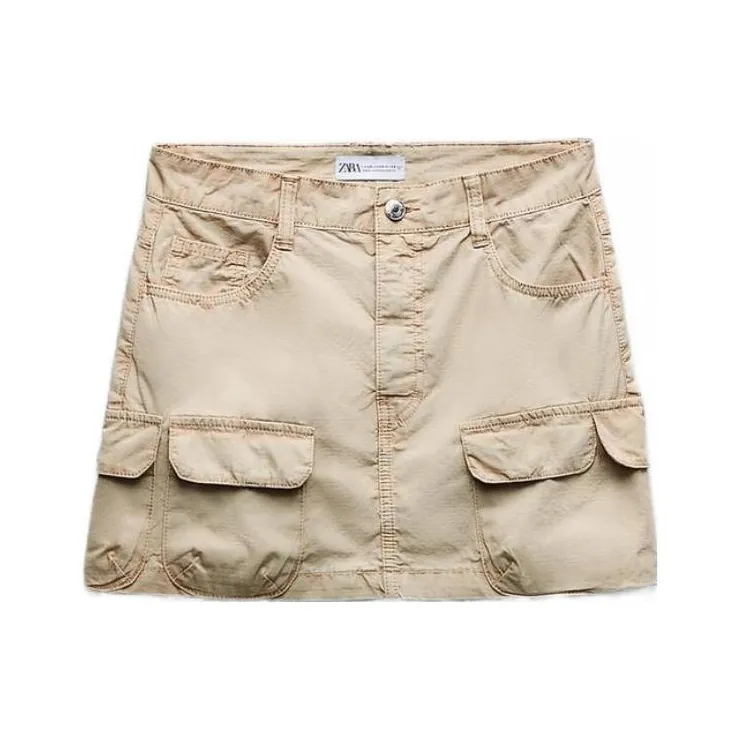 ZARA Cargo Short Skirts Women's Light Camel-0
