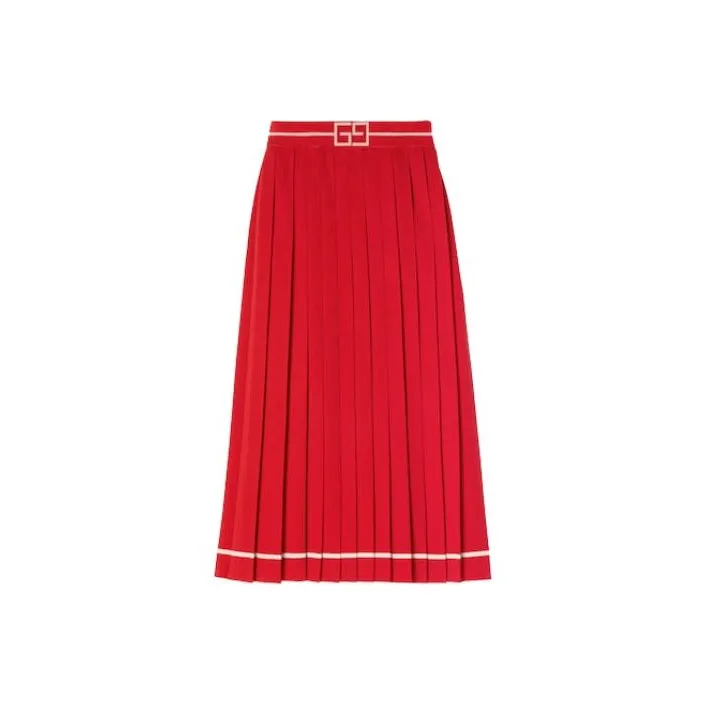 GUCCI Gg Jacquard Pleated Skirt-0