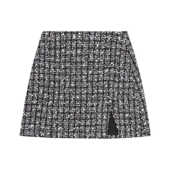 Self-portrait Bouclé-design Tweed Miniskirt