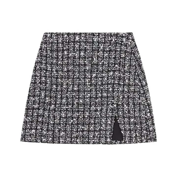 Self-portrait Bouclé-design Tweed Miniskirt-0