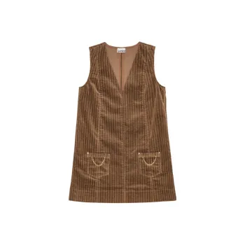 GANNI FW24 Sleeveless Dress Women's Drum Brown