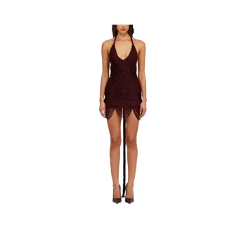 FERRAGAMO FW24 Slip Dresses Women's Bordeaux Red