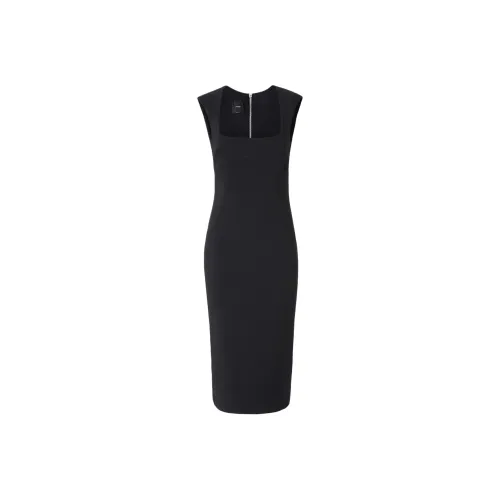 PINKO Zipped Crepe Midi Dress