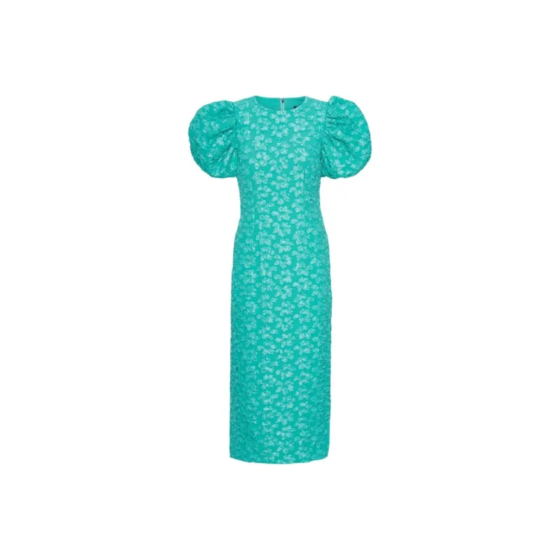 Rotate Puff-sleeve Midi Dress-0