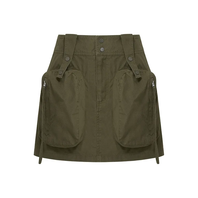 D'zzit Casual Short Skirts Women's Dark Green-0