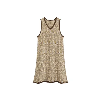 Octopus Me Sleeveless Dress Women's Yellow Coffee