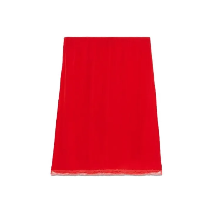 GUCCI Lace Trim Detail Midi Skirt-5