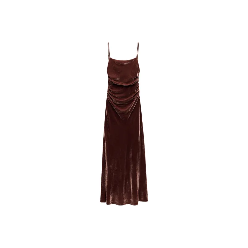 ZARA Slip Dresses Women's Brown-0