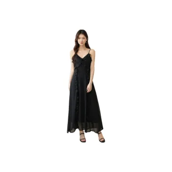 CLUB NEWS Slip Dress Women's Black