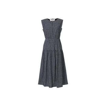 Hopeshow Sleeveless Dress Women's Black With White Plaid
