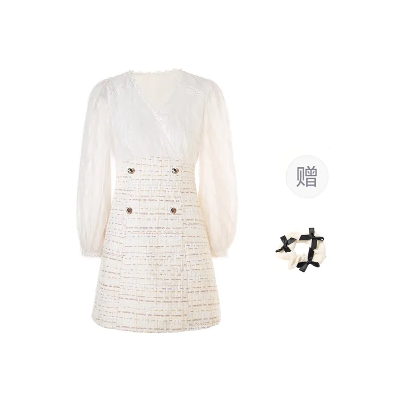 TURN UP Long-Sleeved Dresses Women's Apricot-7