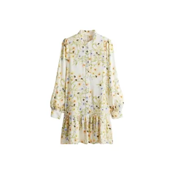 H&M Long Sleeved Dresses Women's Cream/light Green