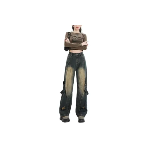 YINLEI Jeans Women's Vintage Blue