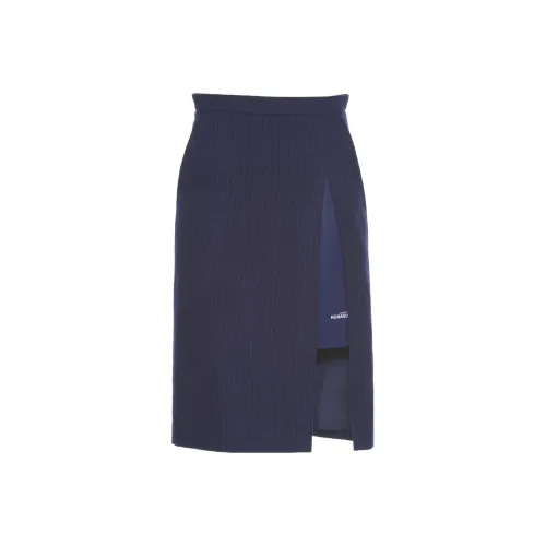 PushBUTTON Casual Long Skirt Women's Navy Blue