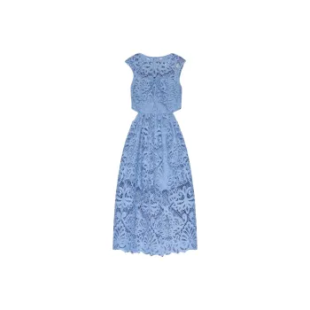 Self portrait Lace Cut Out Detailed Midi Dress