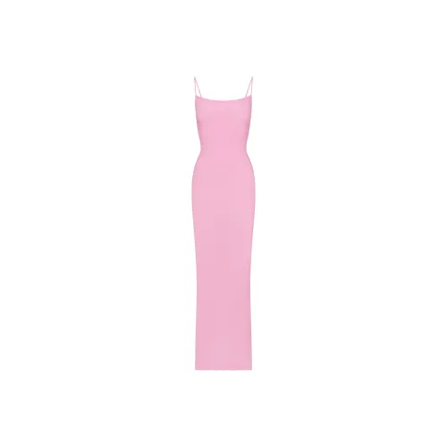 SKIMS Valentine's Day Collection SS25 SOFT LOUNGE LONG SLIP DRESS Slip Dress Women's BUBBLE GUM/Bubble Candy