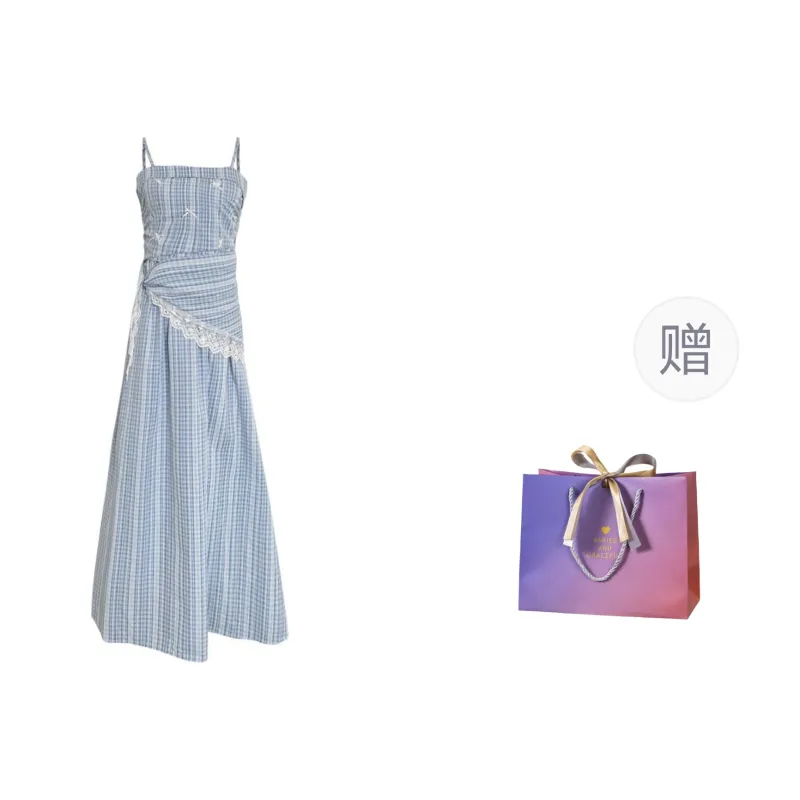 ZWTX STUDIO Slip Dress Women's Blue-5