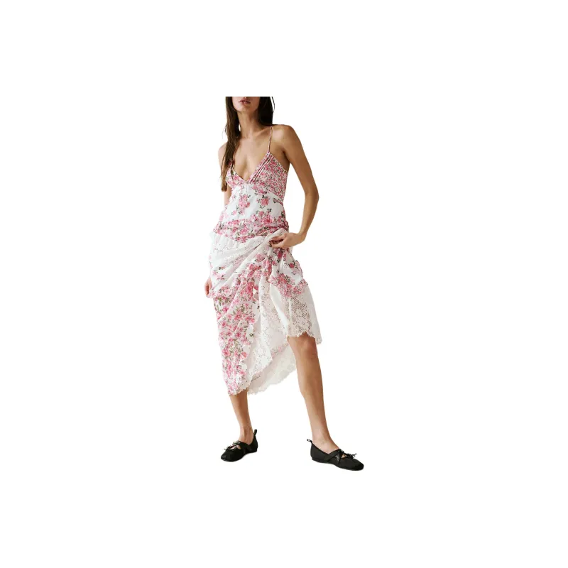 FOR LOVE & LEMONS Rosalyn Maxi Dress Slip Dresses Women's PINK/Pink-0